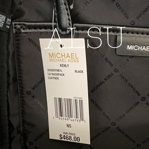 Michael Kors Kenly LG Leather Backpack Black - Picture 9 of 10